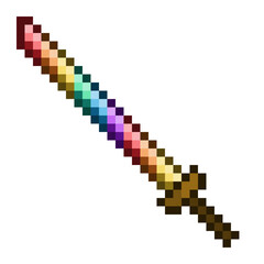 Glowing PrismSaber, Pixel Art Icon, Isolated