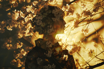 Ethereal Elegance: Kimono Silhouette.  Generative AI.