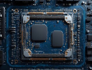 Fototapeta premium Central Processing Unit (CPU) with AI Robot Imagery