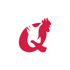Letter Q chicken logo icon vector template