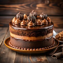 front view of delicious chocolate cake