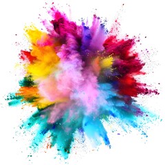 abstract watercolor background on white background generative ai,  Bursting Brilliance Vibrant Color Explosion on a Clean White Canvas
