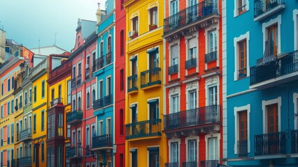 Obraz premium City View with Colorful Buildings