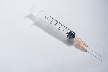hypodermic needle(injection needle) on white background 