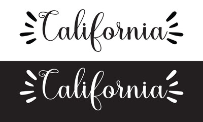 California hand lettering design for t-shirt, hoodie, baseball cap, jacket and other uses. Vector text 