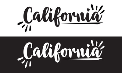 Obraz premium California hand lettering design for t-shirt, hoodie, baseball cap, jacket and other uses. Vector text 