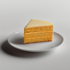 Delicious Orange Cake Slice on a Ceramic Plate