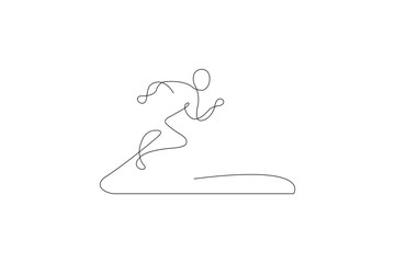 illustration of a person running line art vector