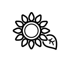 シンプルなひまわりのイラスト
