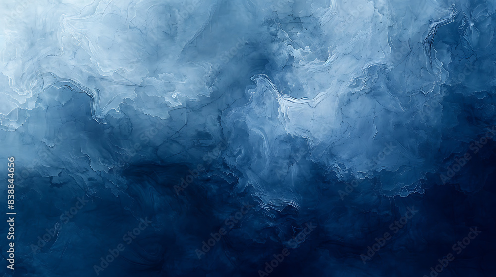 Wall mural Abstract watercolor paint background dark blue color grunge texture for background