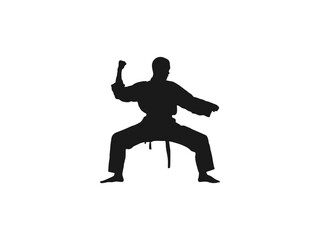 karate people silhouettes. Asian martial arts, isolated vector black silhouettes. Karate and kung fu, sumo and boxing. This is a martial arts silhouette design. isolated in white background.