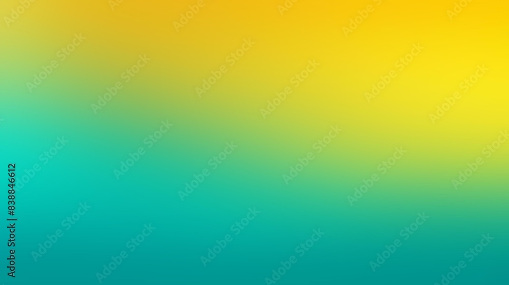 Poster yellow to teal color gradient background with noise texture, bold contrast,blurred gradient