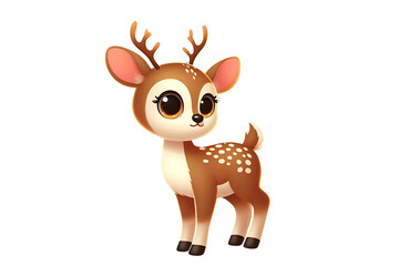 baby deer isolated in white background