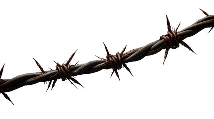 A barbed wire isolated on transparent background