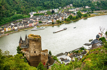 Castle Katz, Cat Castle, St. Goarshausen, Rhineland-Palatinate, Germany, Europe.