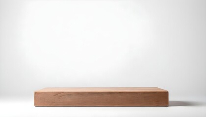 Wooden podium isolated on white background