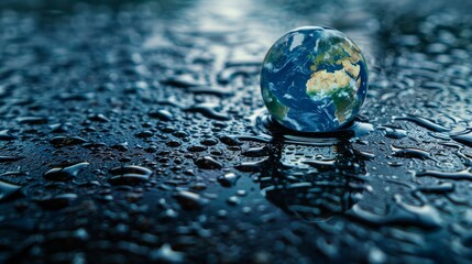 Hands Cradling a Water Droplet with Earth Generative AI