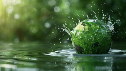 Hands Protecting Earth with a Water Droplet Generative AI