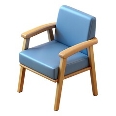 Modern visitor chair with upholstered seat and metal frame for comfortable support Visitor chair.  Easy assembly required.  Compact design 3d render Visitor chair isolated on white background