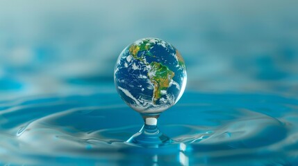 Water Droplet Shielding the Planet Earth Generative AI
