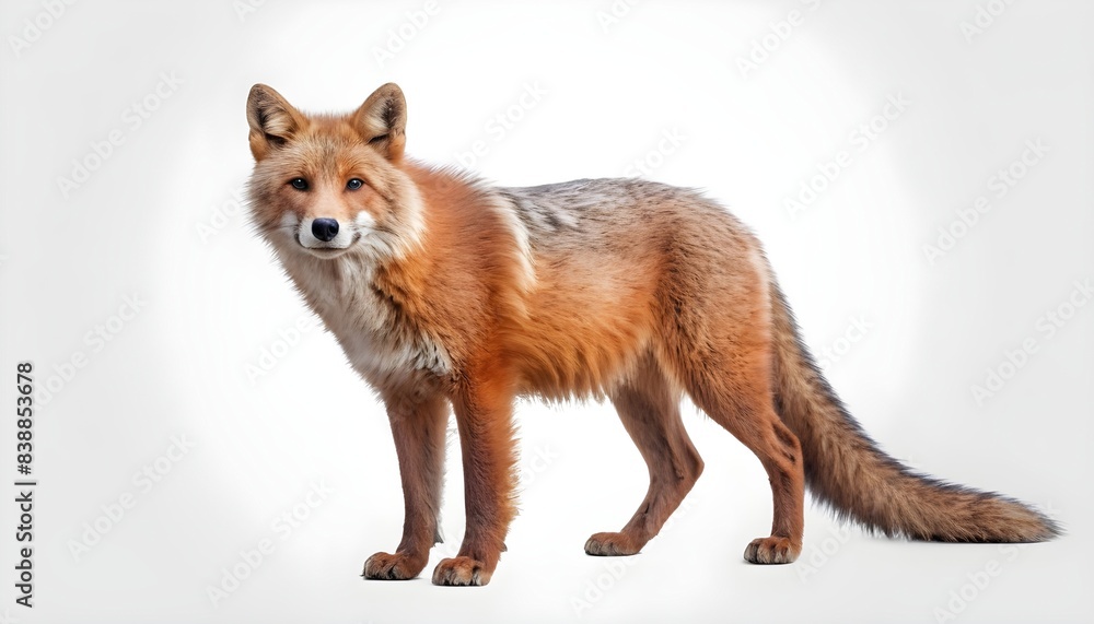 Wall mural Fox isolated on white background