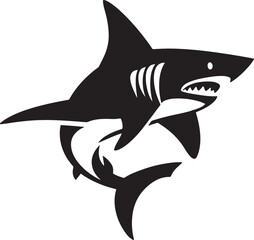 Black shark silhouette vector  isolated in white background 