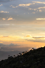 Scenic view of sunset from Mount Kinabalu on Borneo island, Malaysia