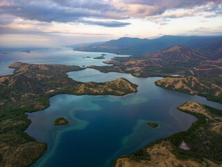 Fototapeta premium Aerial view of 17 Islands National park, Flores Island, Indonesia