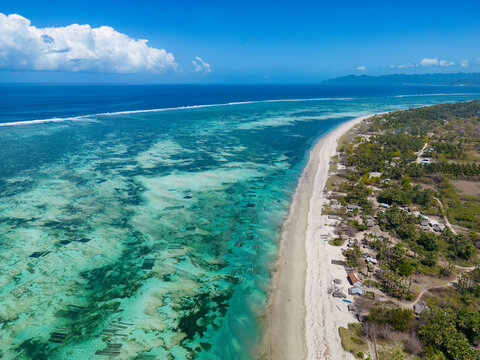 Aerial view of Kalala beach, Sumba Island, Indonesia