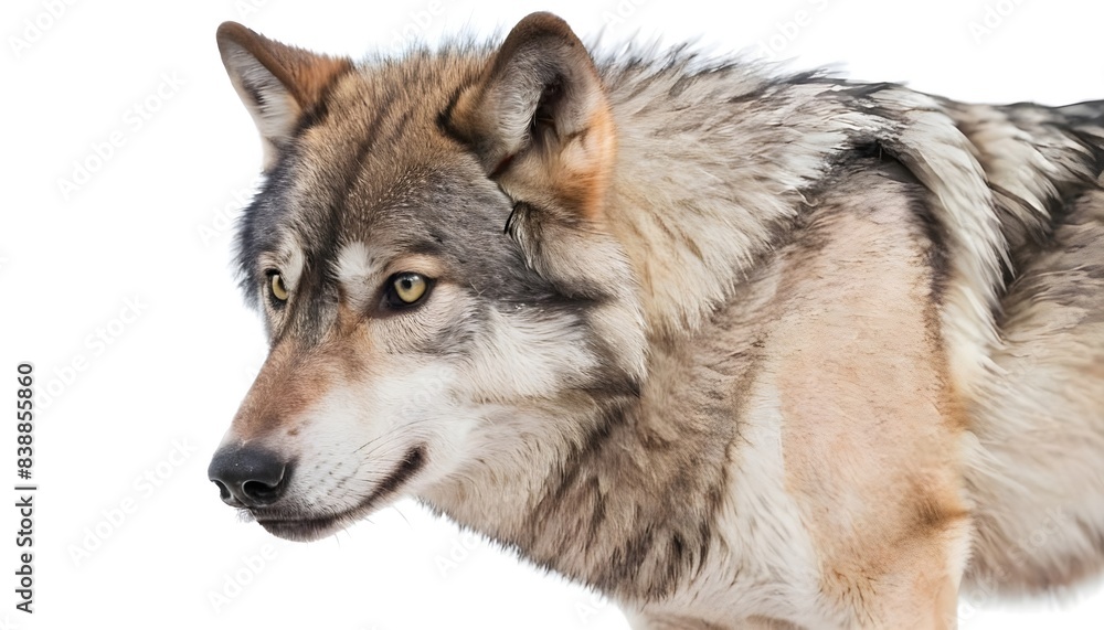 Wall mural Wolf isolated on white background