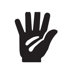 Obraz premium hand-icon-vector silhouette illustration on a white background