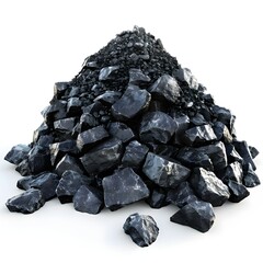 coal isolated on white background Generative AI 