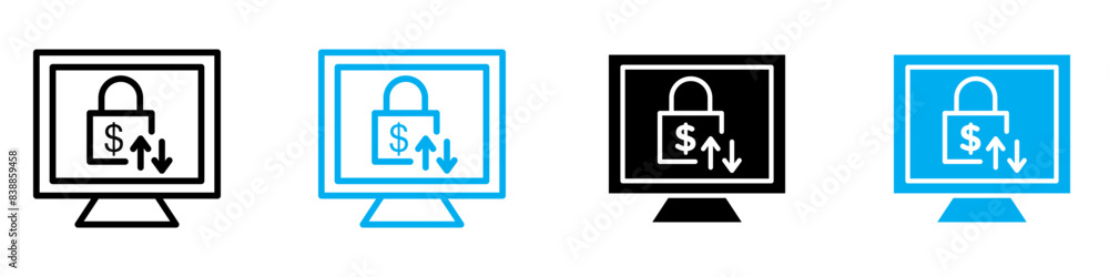 Poster secure transfer icon for safe transactions, data protection, and secure processes