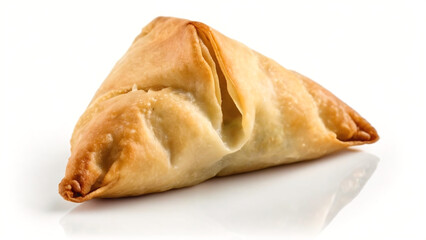 beef samosa or spring roll food isolated on white background
