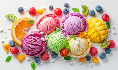 Joyful Ice Cream Scoop: Sweet and Delicious at Cafe