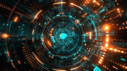 Fototapeta premium Abstract circle futuristic technology background
