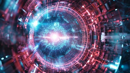 Obraz premium Abstract circle futuristic technology background