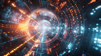 Obraz premium Abstract circle futuristic technology background