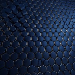 Hexagonal dark blue navy background texture placeholde