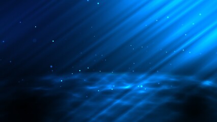 A captivating image depicting a midnight blue ocean, where the surface shimmers with a gentle glow.