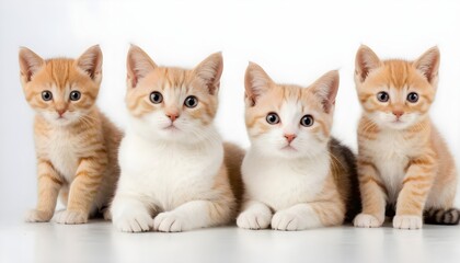 Cute kitties isolated on white background