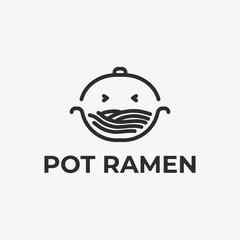 hotpot ramen logo icon design, asian noodle illustration.