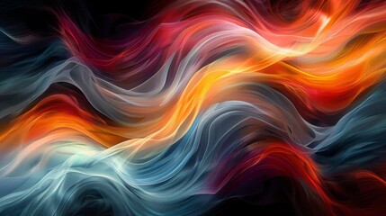 Vibrant flowing colorful abstract background with dynamic waves and rich gradients. Perfect for creative design projects and artistic inspiration.