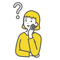 疑問に思っている女性　Woman in doubt	