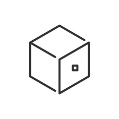 Faces of the 3d model, linear icon, the sides of the 3d model. Line with editable stroke