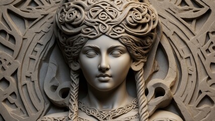 Bust of an ancient Celtic goddess