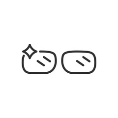 Eyeglass lenses, linear icon. Line with editable stroke