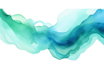 Dancing Waves of Azure and Emerald on a White or Clear Surface PNG Transparent Background.