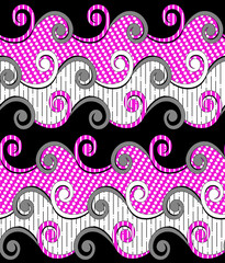 Seamless Geometrical border pattern on black