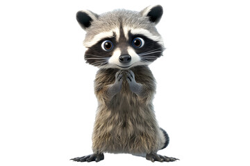 Fototapeta premium close up of a raccoon. transparent background, PNG file